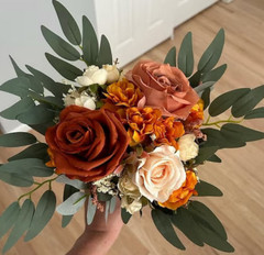 Fall Rustic Wedding bouquet/Bridal bridesmaid bouquet/Burnt Rose bouquet
