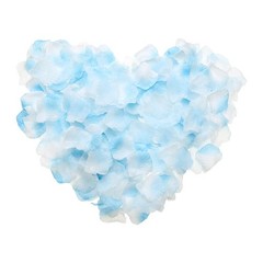 1000pcs Artificial Rose Petals Fake Silk Flower Petals for Wedding, Light Blue