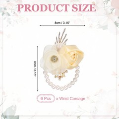 For roses, 6pcs apricot wrist flower bracelets