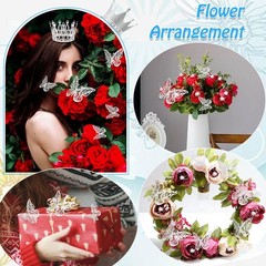 Flower Bouquet Accessories Silver Crowns Butterfly Decorations Pins Set