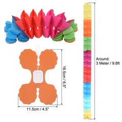 9.8ft Four-Leaf Garland, 9 Pack Tissue Paper Hanging Flower, Multicolor