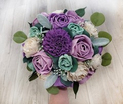Lavender & Sage Bridal Bouquet Sola Wood Bridesmaid Flowers Eucalyptus Wedding