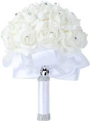 Versatile White Rose Bouquet – Perfect for Weddings, Parties, and Home Decor