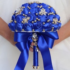 Wedding Bouquet Bride Rose Crystal Bridal Bouquet Church Wedding Bridal Blue