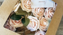 Box Of 14 Individual Short Stem Pink Roses Parties Supplies Wedding