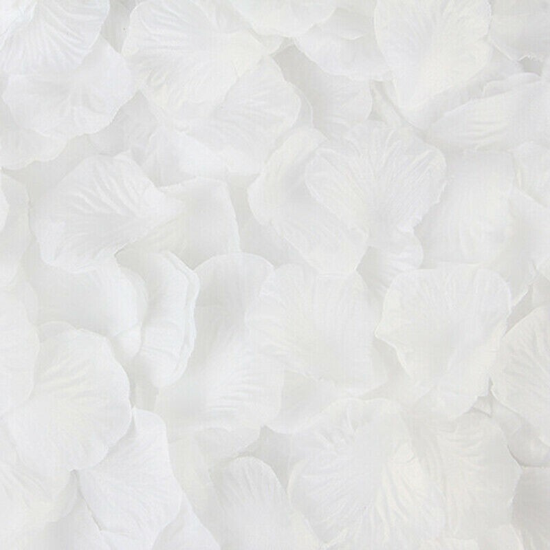 500 – new – SILK WHITE ROSE PETALS – perfect for the wedding isle – tables decor