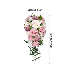 Cascading Bridal Bouquet, Artificial Flowers Rustic Boho Tossing Bouquet