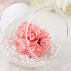 144 pcs Pink CRAFT 0.5″ wide MINI PAPER ROSES Wedding Party Flowers SALE