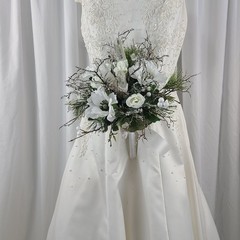 Winter Crystal Faux Silk Wedding Bouquet