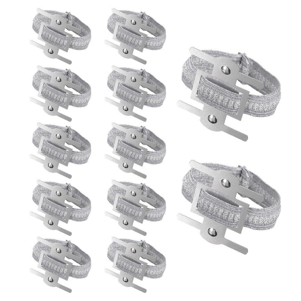 24 Pcs Corsage Wristlet Band Aluminum Wrist Corsage Bracelets Bands Silver