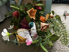 JOANN’S SPRING FLORAL ARRANGEMENT • PAPER BLOOMS & BUTTERFLY • MIXED‑MEDIA DECOR