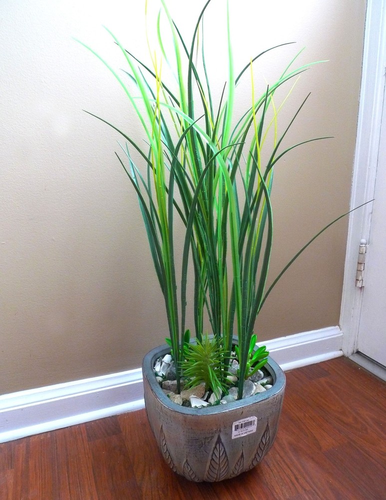 Set of 13 Artificial Plastic Plants Long Grass And Mini Pine Tree Grass