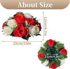10 Silk Rose Flowers for Wedding/Party Centerpieces & Decorations
