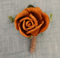 Burnt Orange Navy Bridal Bouquet Fall Colors Wedding Flowers Sola Wood Cascade