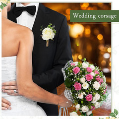 60 Pcs White Rose Boutonnieres for Men – Perfect for Weddings & Events