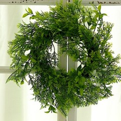 2 Green 12″ ARTIFICIAL Leaves Wreath CANDLE RINGS Party Decorations Supplies