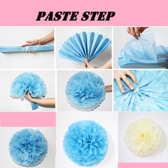 2PCS Tissue Paper Pom Poms Flowers Birthday Wedding Party Backdrop Decor