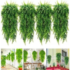 10pcs Artificial Hanging Plants Flowers Outdoor Fake Fern Garland Wedding Decor