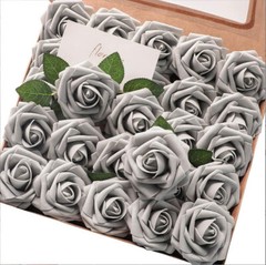 50/25pcs Artificial Flowers Real Looking Foam Roses Decoration DIY for Wedding