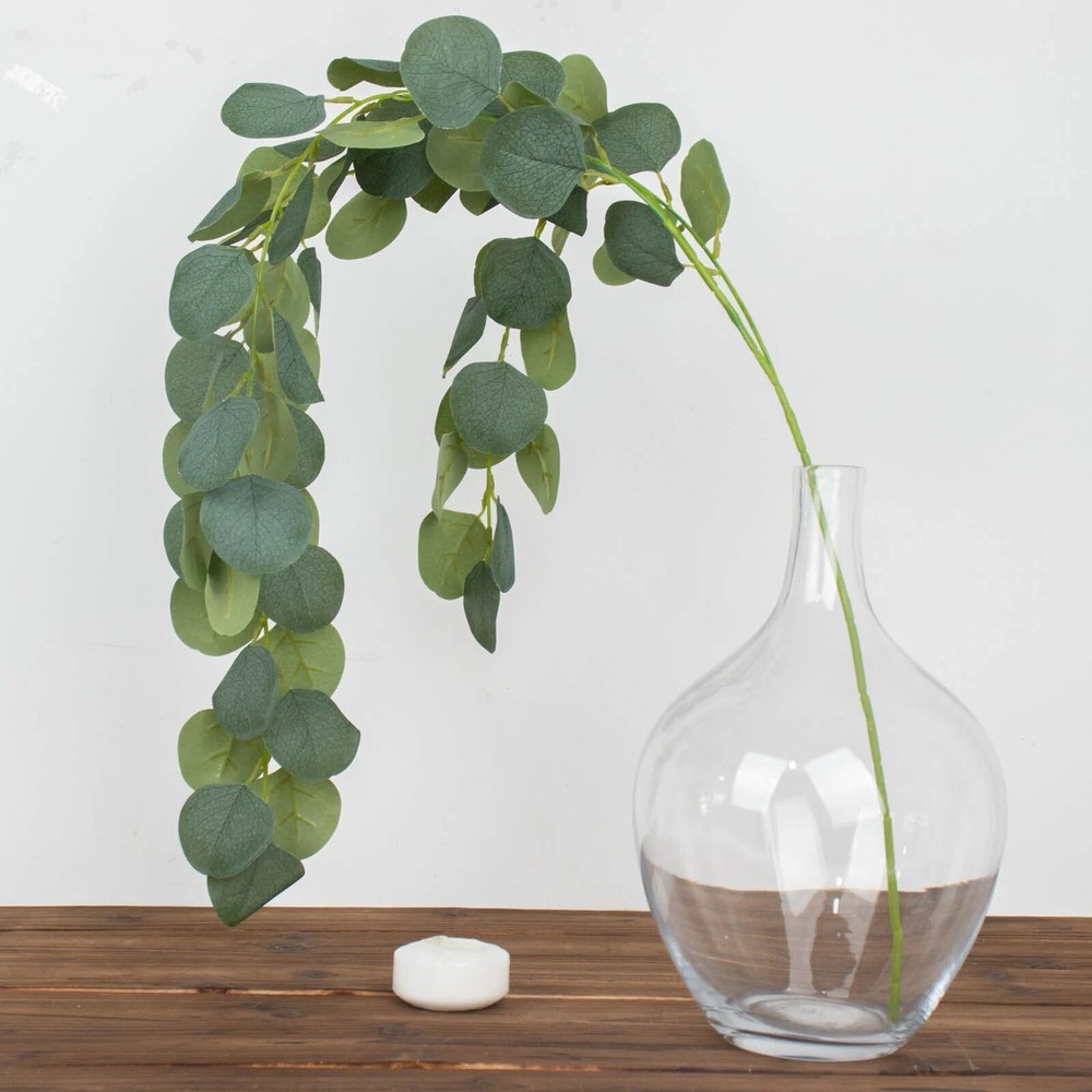 3 Green 41 in Silk Eucalyptus Leaves Hanging Artificial PLANT STEMS Party Events