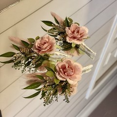 Lot Of 6 Light Pink Boutonnieres For Men/Grooms Wedding Artificial/dried Flowers