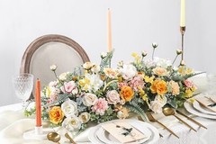 Serra Flora 73pcs Artificial Wedding Flowers Bouquets Centerpieces Faux Flowe…