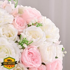 Yastouay Peonies Flowers Mixed Pink White 4 Bouquets