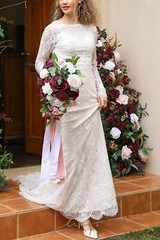 Elegant Marsala & Blush Wedding Bouquet | 13 Inch Burgundy Bridal Floral Decor