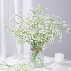 Babys Breath Artificial Flowers, 30 pcs White Flowers Baby Breath-white