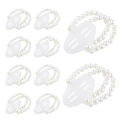 10 Pieces Pearl Corsage Wristlet Bracelet Elastic Wrist Corsages Bands for Weddi