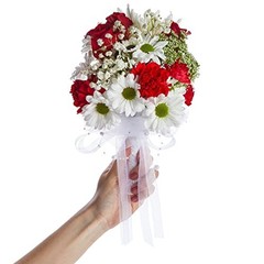 Elegant Wedding Bouquet Holder – 3×7 in Foam with White Lace & Rhinestones for B