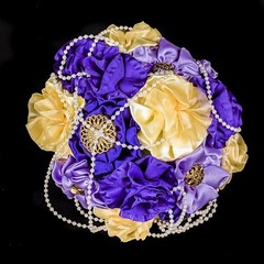 SALE! w75a Bridal Flower Bouquet Wedding Purple material Decor nosegay