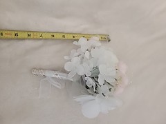 Bridal Wedding Bouquet White Pink Faux Pearl Floral
