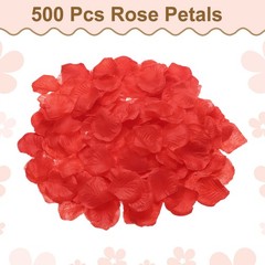 500pcs Artificial Rose Petals Fake Silk Flower Petals for Wedding, Red