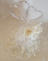Wedding Bouquet Set – Purple Cream and White with Pearl Accents