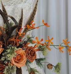 Antlers and Autumn Boho Faux Silk Wedding Bouquet