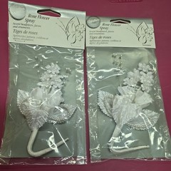 Wilton Rose Flower Spray 1.6 Inch Bridal Lot of 2
