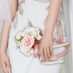 Wedding Bridal Bouquet Artificial Flowers Home Decor Toss Bouquet for Party