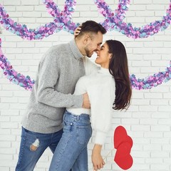 33Ft Valentines Heart Tinsel 33 Ft – Valentine’s Pink Blue, Pink+blue
