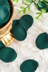Serwalin 300Pcs Silk Rose Petals for Christmas Weddings 300pcs, Dark Green