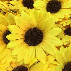 Levana 50 Pc Fake Sunflower Heads 4 in Silk Sunflowers Double Petals Artificial