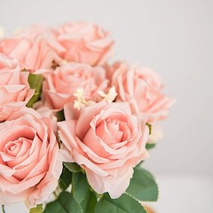 LIGHT BLUSH 2 Bushes 18″ ARTIFICIAL Faux Silk Rose FLOWERS Bouquet Wedding