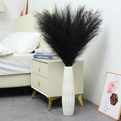 43″ Pampas Grass Tall – 8 PCS Faux Pampas Grass Decor Artificial Pampas Black