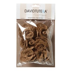 DAVID TUTERA NATURAL BURLAP ROSE FLOWERS RUSTIC WEDDING-1.5″ x 2″ – 6 PIECES