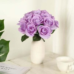 LAVENDER 12″ tall Velvet Roses ARTIFICIAL FLOWERS Bouquet Party Decorations
