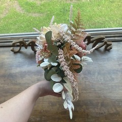 Bridal Wedding Bouquet Exquisite Budget Handmade Faux Floral Champagne Red/ Pink
