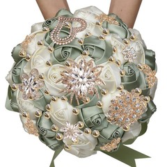 Royal Blue Rose Bud wedding bouquet bridal artificial Sweet 15 bouquet