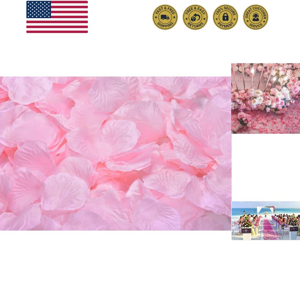 1000 PCS Rose Petals Fake Rose Petals for Romantic Night, Wedding Flower Deco…
