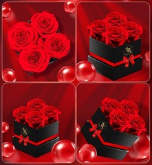 Gifts for Mom Birthday Women Preserved Rose Forever 4 Roses, Red