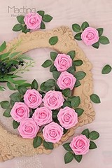 Artificial Flower Rose, 30pcs Real Touch Artificial Roses for DIY Pink